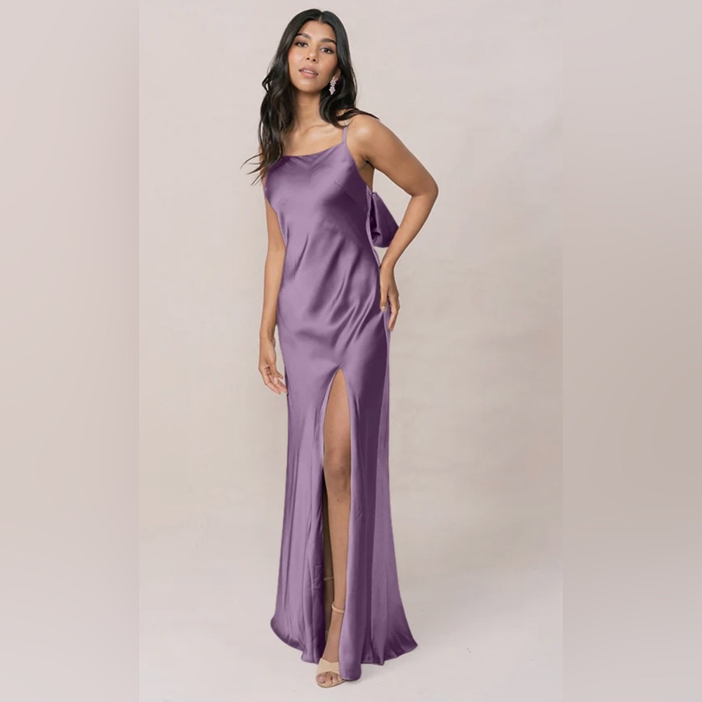 Revelry Steph Satin Gown in Dusty Plum 730